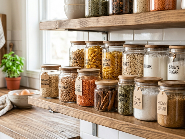 Kitchen Storage Ideas with Glass Jars: Simple Ways to Keep Your Kitchen Neat