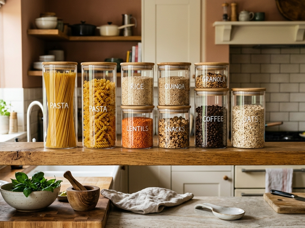 Glass Jar Set for Kitchen Storage: Keep Your Kitchen Clean and Organized