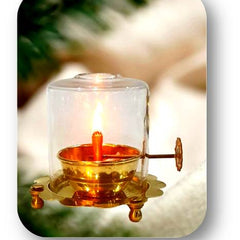 Akhand Jyoti Brass Diya with Glass Cover