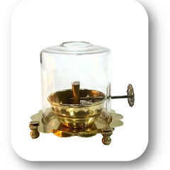 Akhand Jyoti Brass Diya with Glass Cover