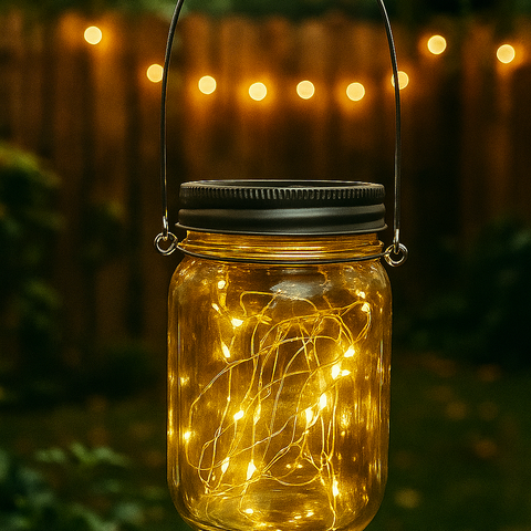 Solar Mason Jar Fairy Light Lantern
