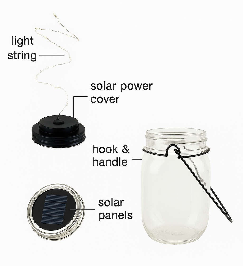 Solar Mason Jar Fairy Light Lantern