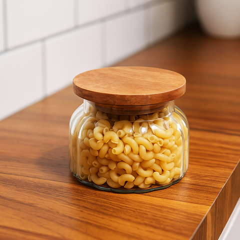 PureSeal Glass Cookie Jar with Wooden Lid