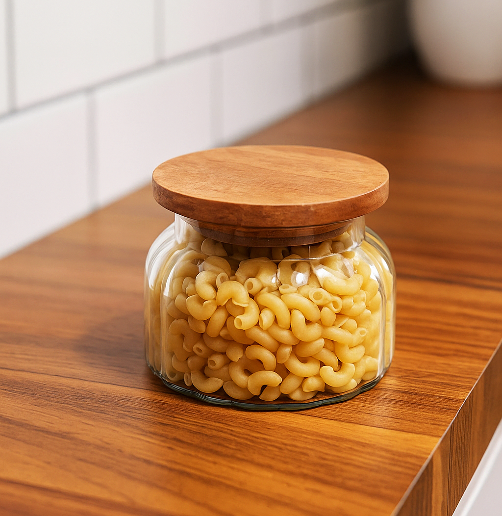 PureSeal Glass Cookie Jar with Wooden Lid