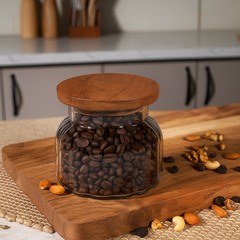 PureSeal Glass Cookie Jar with Wooden Lid