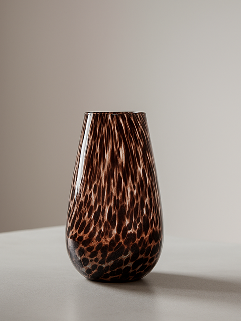 🖤 Obsidian Ember Textured Glass Vase
