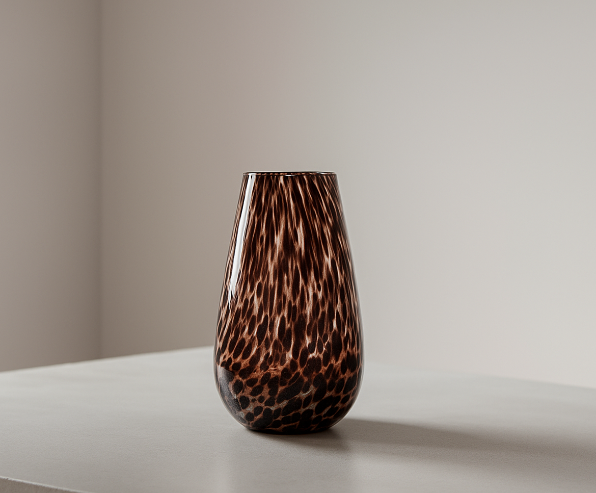 🖤 Obsidian Ember Textured Glass Vase