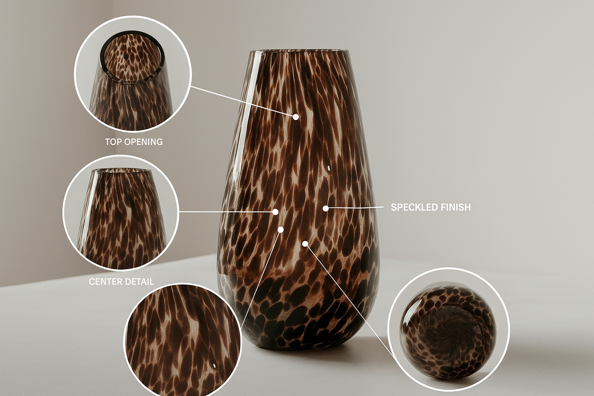 🖤 Obsidian Ember Textured Glass Vase