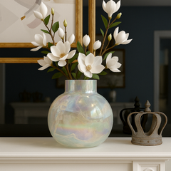 Aurora Pearl Iridescent Glass Vase
