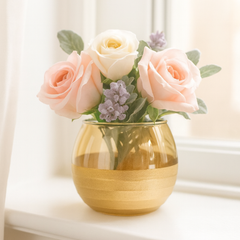 Frosted Gold Glass Flower Vase