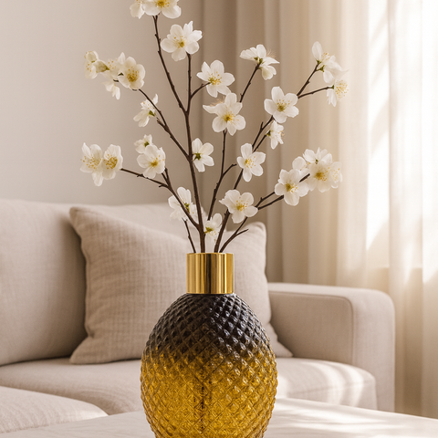 Aurora Luxe Textured Glass Vase