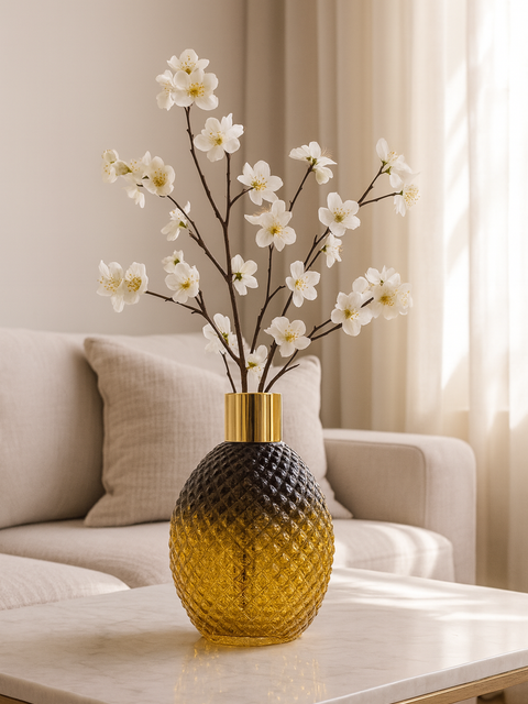 Aurora Luxe Textured Glass Vase