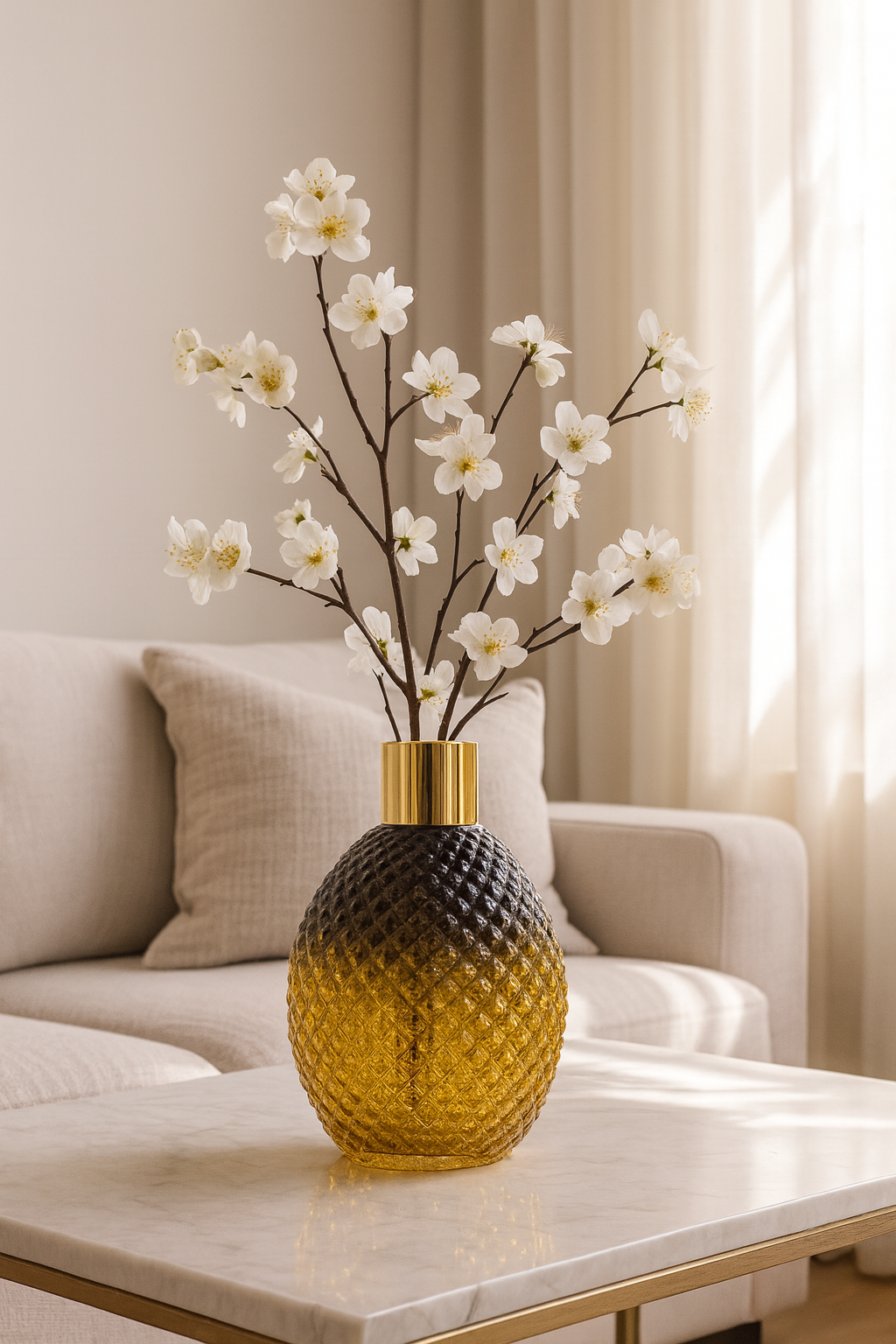 Aurora Luxe Textured Glass Vase