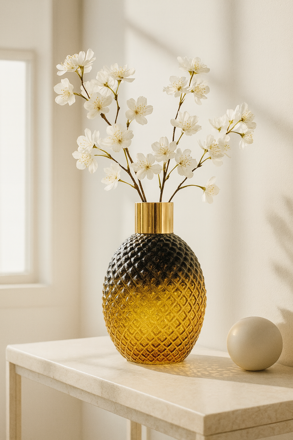 Aurora Luxe Textured Glass Vase