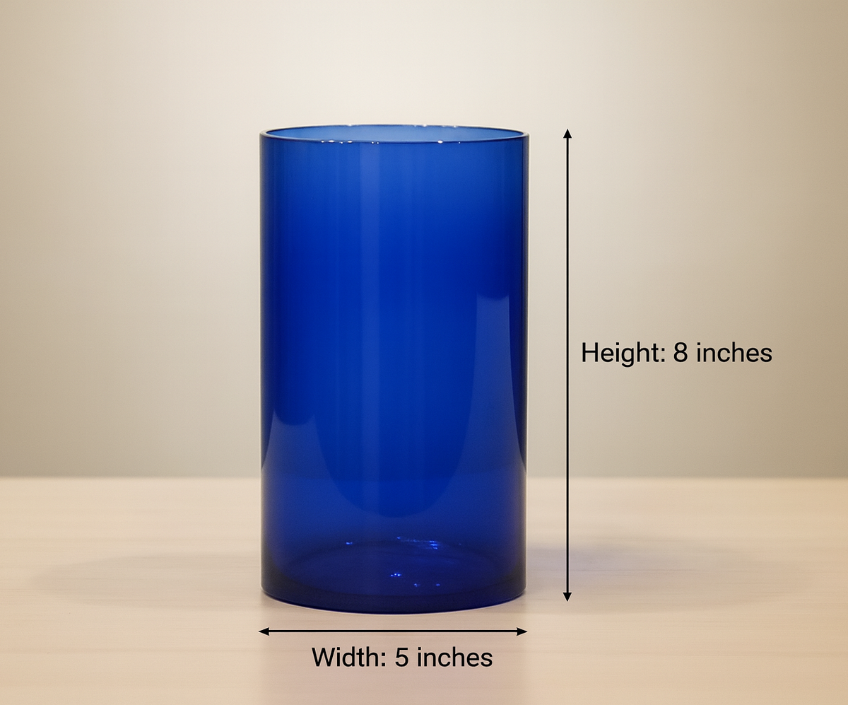 Azure Bloom Glass Vase (Blue)