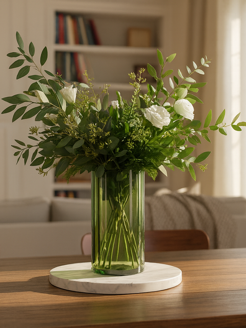 Verdant Grace Glass Vase