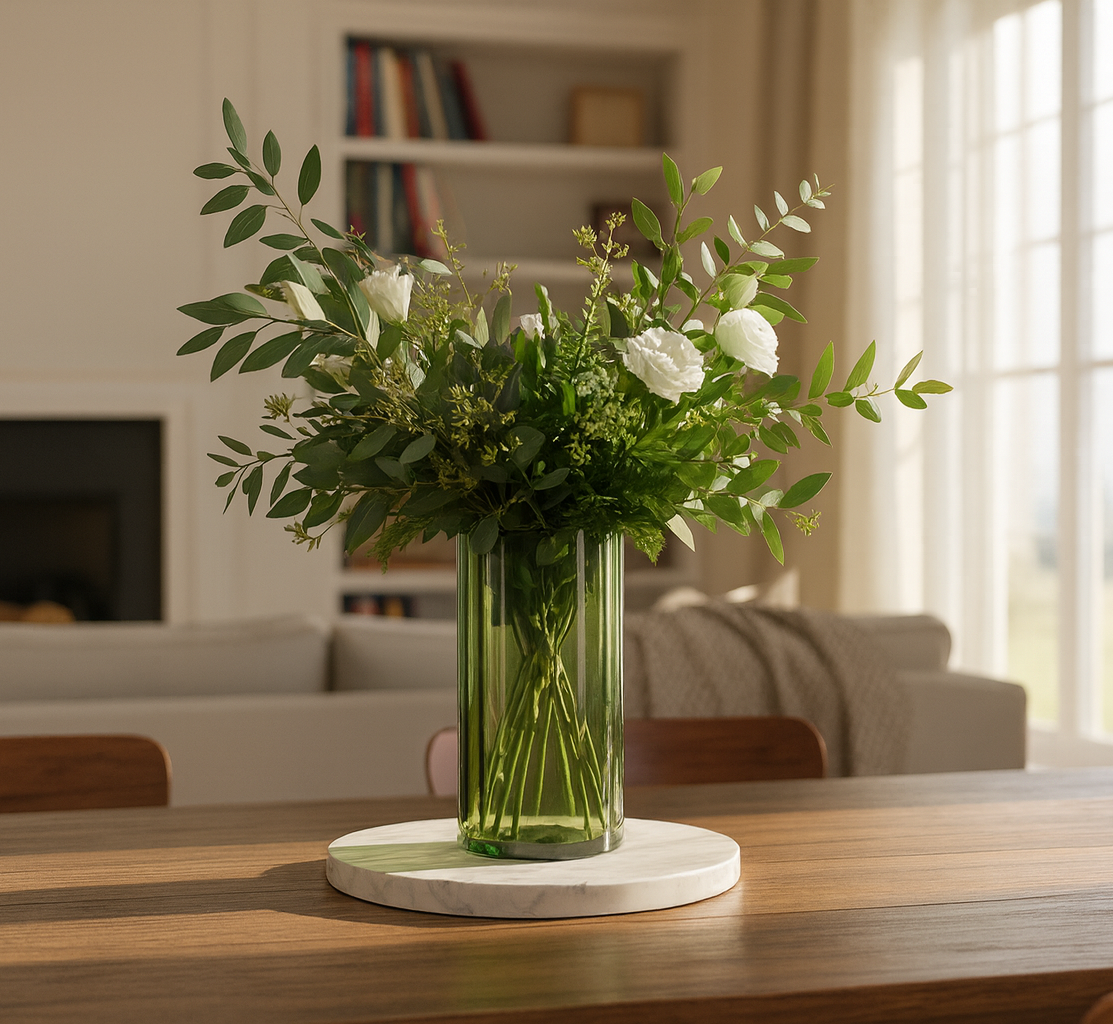 Verdant Grace Glass Vase