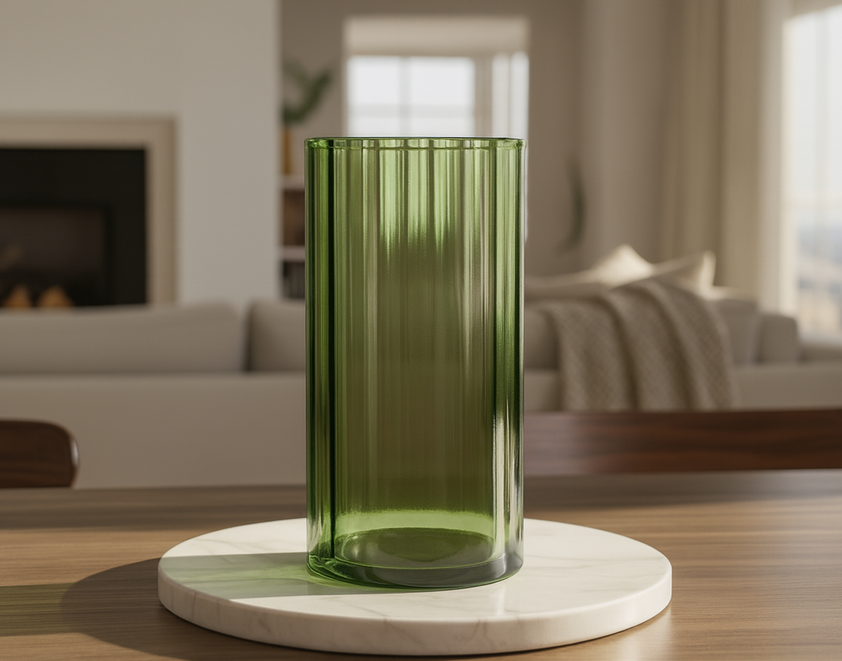 Verdant Grace Glass Vase