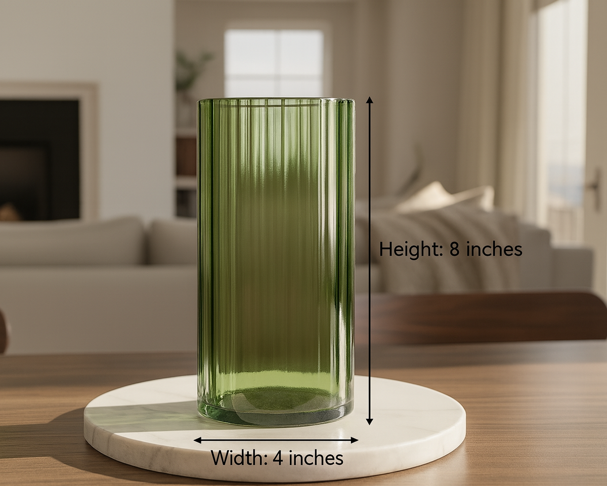 Verdant Grace Glass Vase