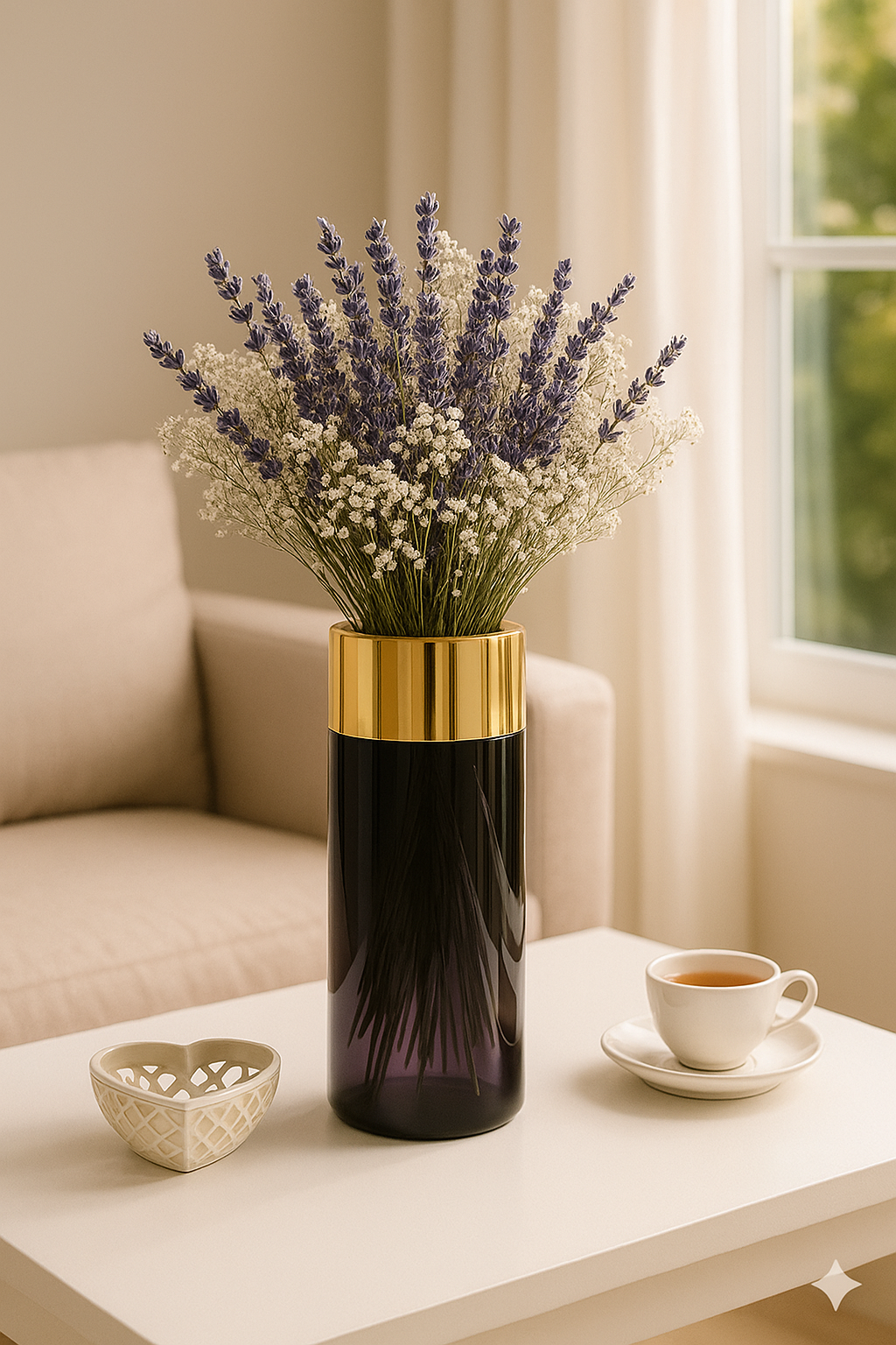 Black & Gold Luxe Cylinder Vase