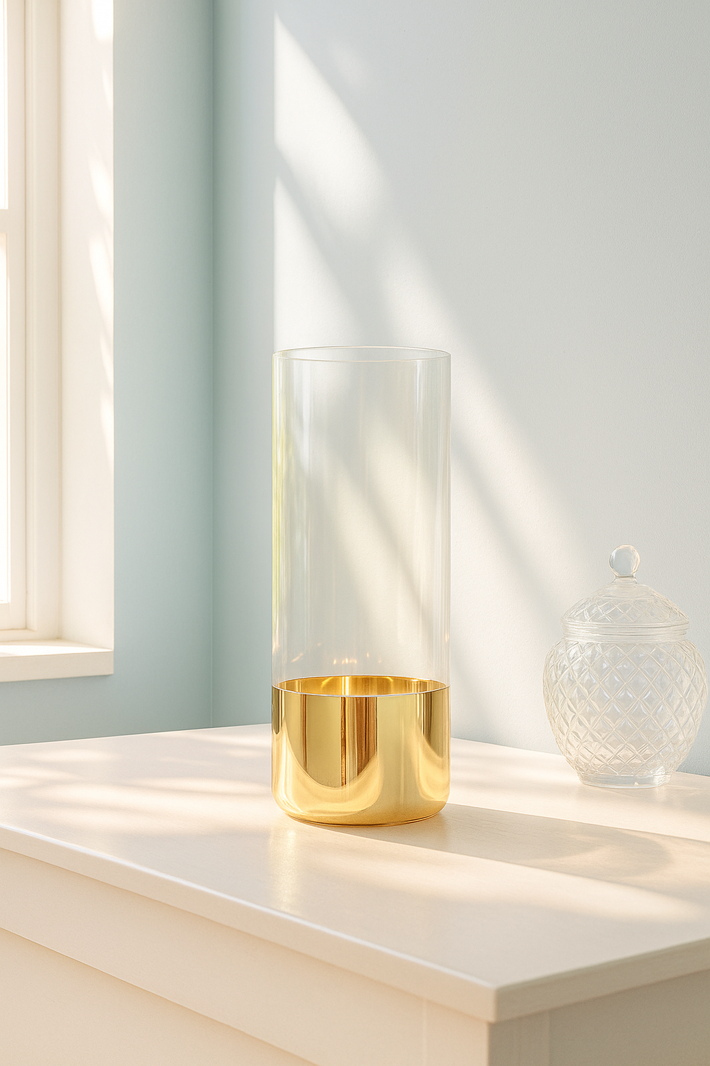Aurora Bloom Gold-Base Glass Vase