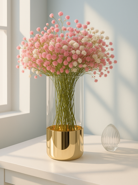 Aurora Bloom Gold-Base Glass Vase