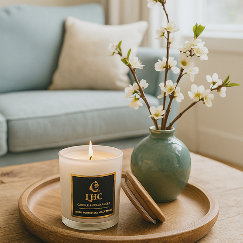 Luxe Premium Soy Wax Candle With Wooden Airtight Lid (White)