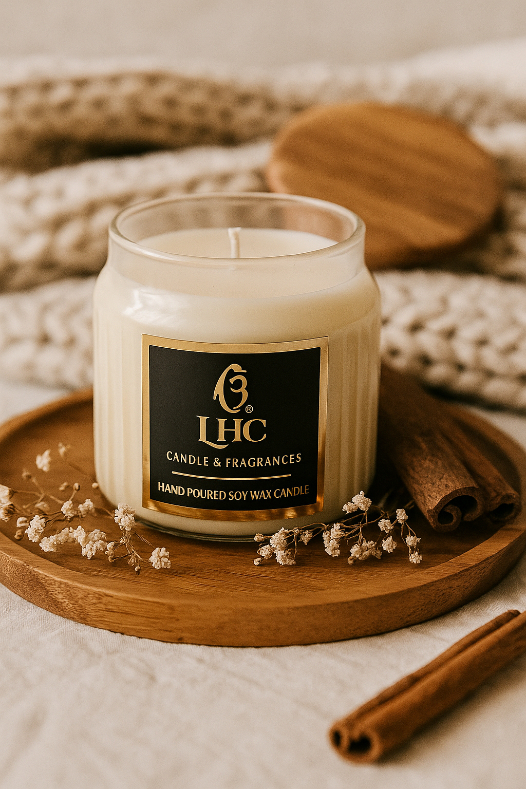 Elegance Soy Wax Scented Candle With Airtight Wooden Lid