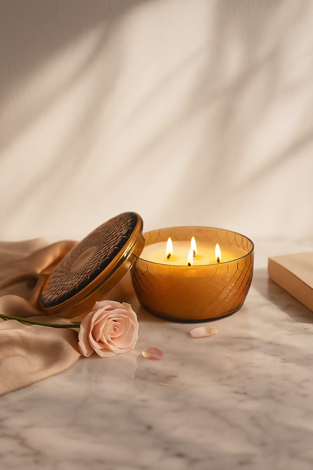 Luxury Amber Glass Multi-Wick Candle