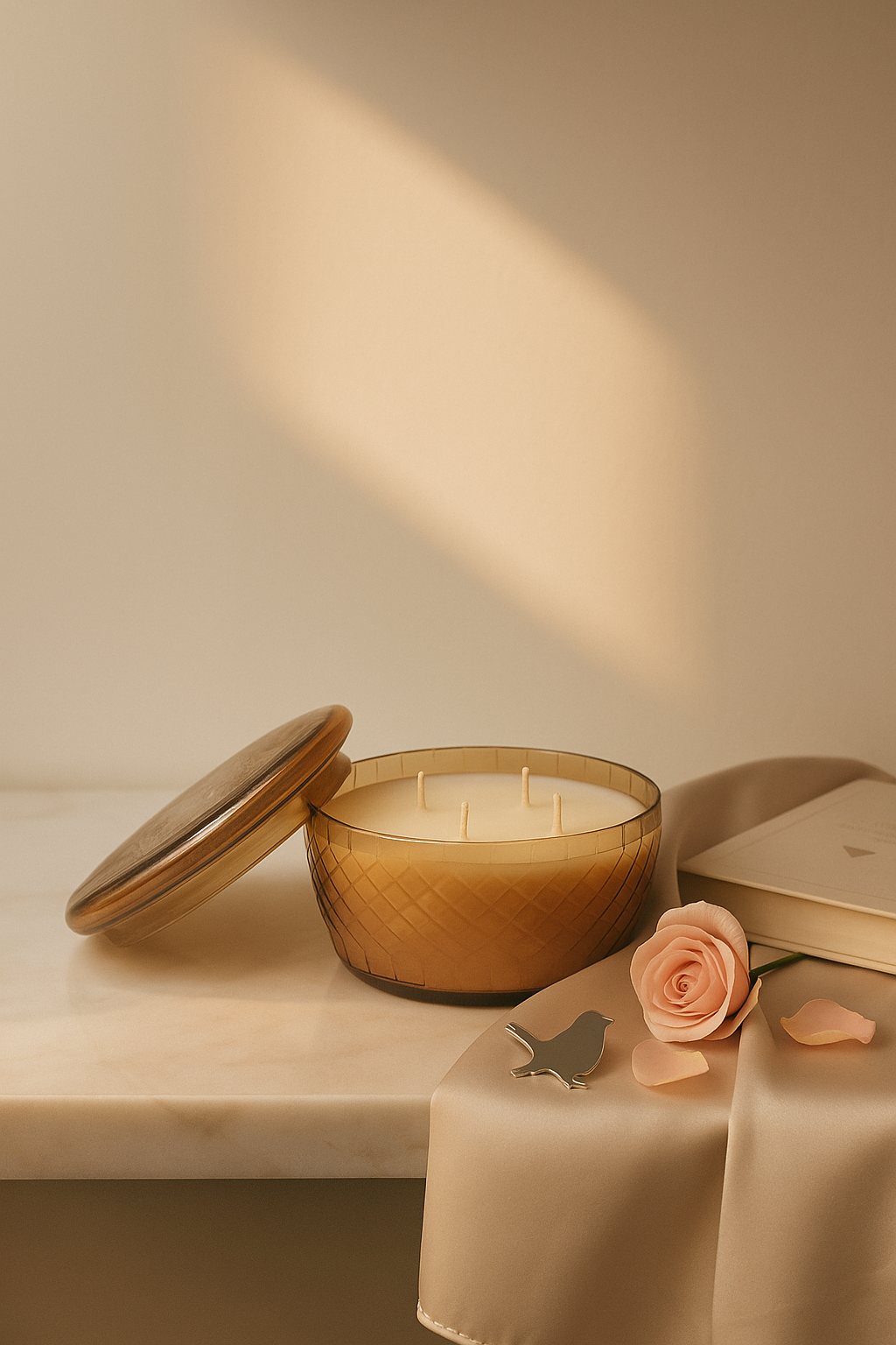 Luxury Amber Glass Multi-Wick Candle