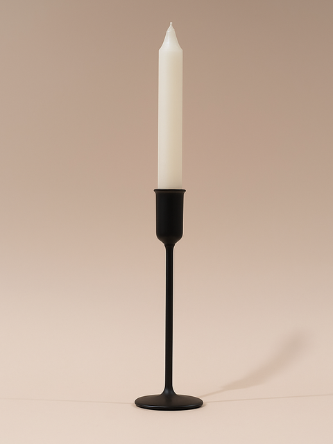 Minimal Black Metal Taper Candle Holder