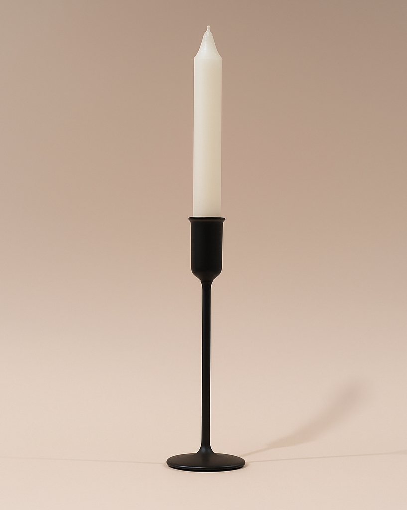 Minimal Black Metal Taper Candle Holder