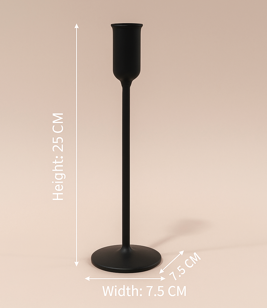 Minimal Black Metal Taper Candle Holder