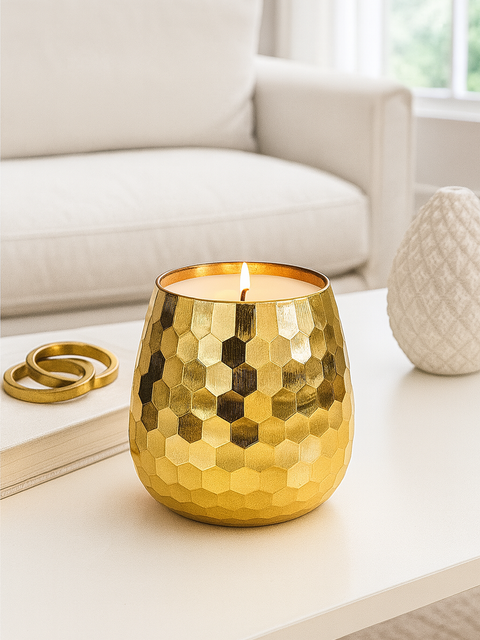 Luxury Gold Textured Soy Wax Candle