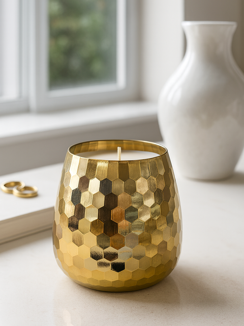 Luxury Gold Textured Soy Wax Candle