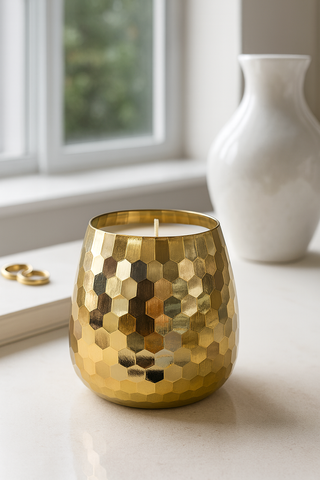 Luxury Gold Textured Soy Wax Candle