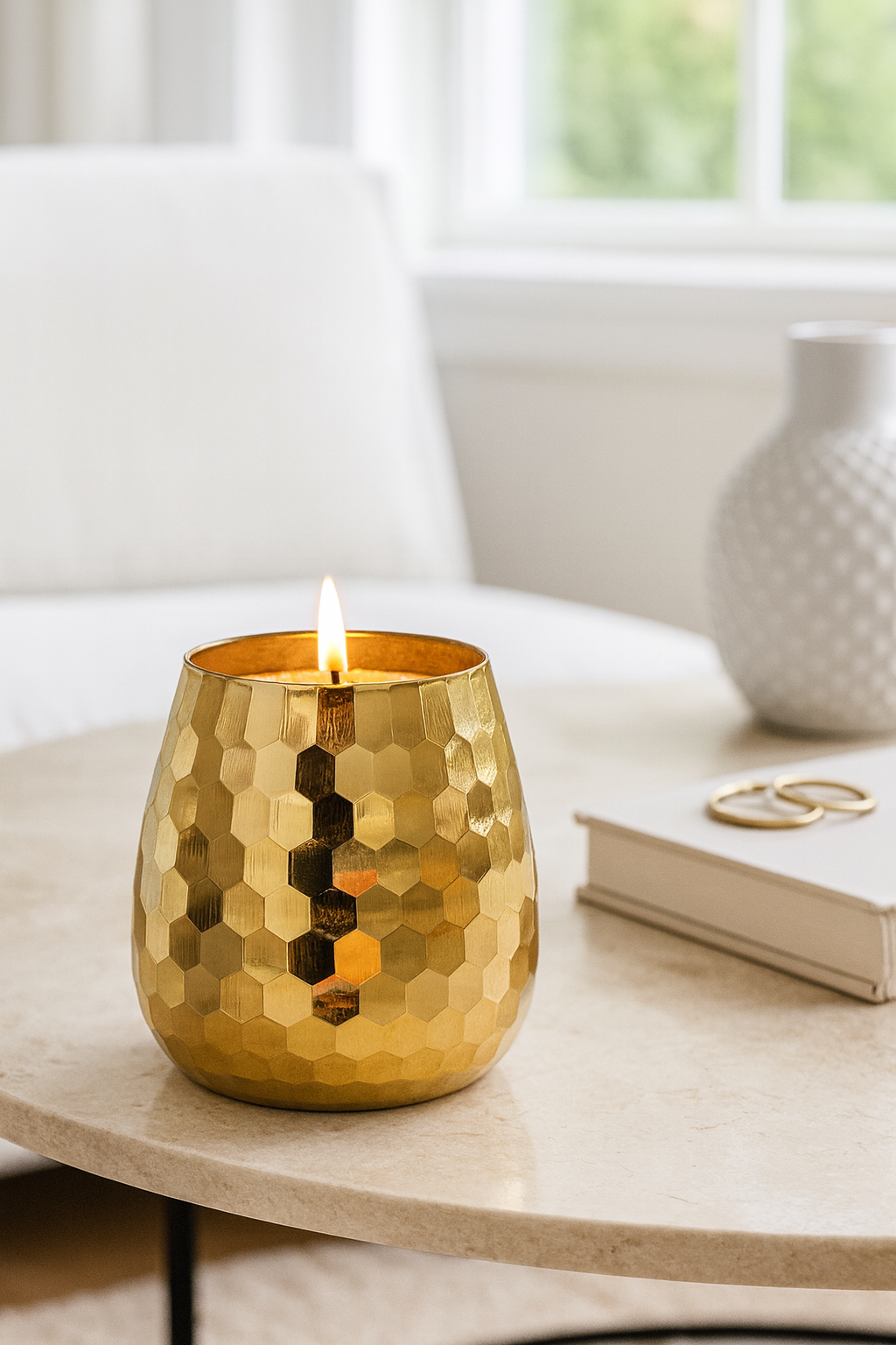 Luxury Gold Textured Soy Wax Candle