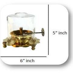 Akhand Jyoti Brass Diya with Glass Cover