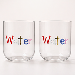 “Water” Handcrafted Glass Tumblers (Set of 2)