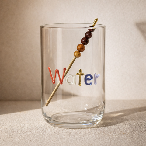 “Water” Handcrafted Crystal-Clear Glass Tumblers [Set of 2]