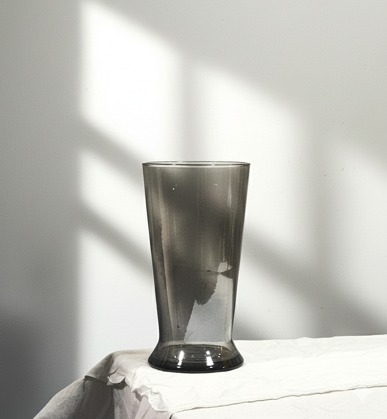 Smoked Grey Tall Glass Vase