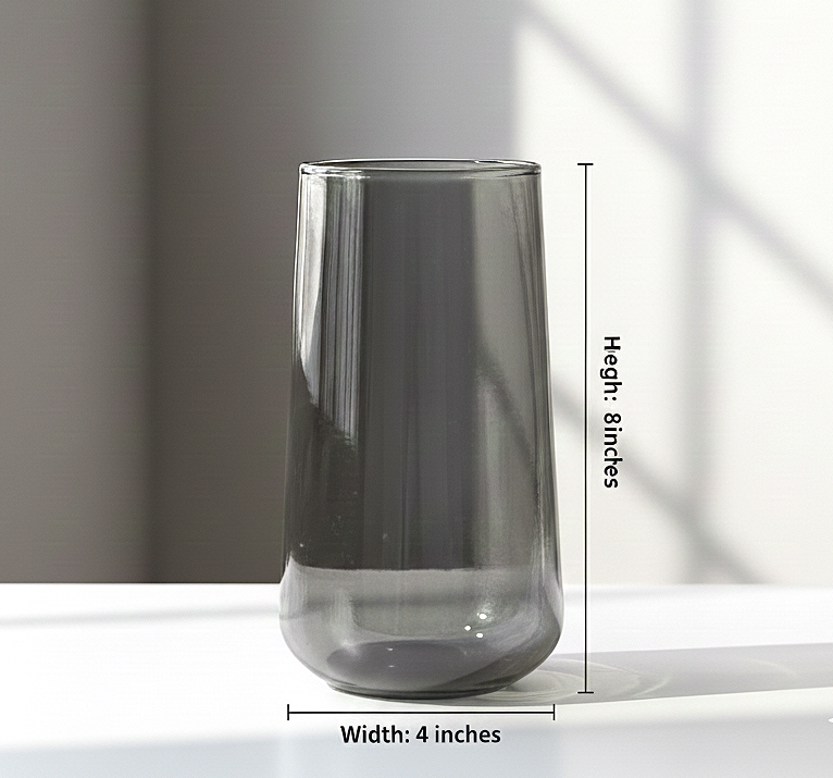 Smoked Grey Minimal Glass Vase