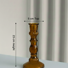 Amber Glass Candle Stand