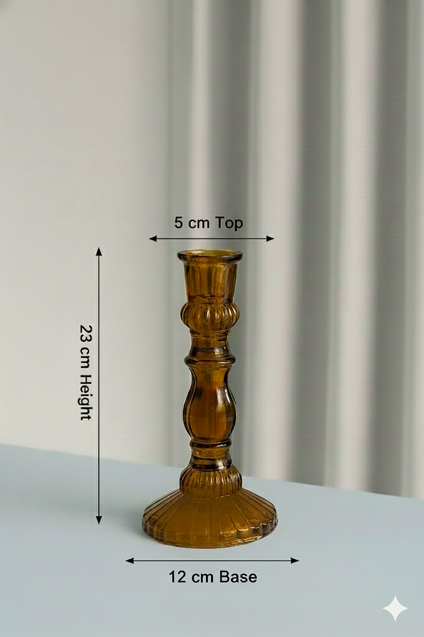 Amber Glass Candle Stand