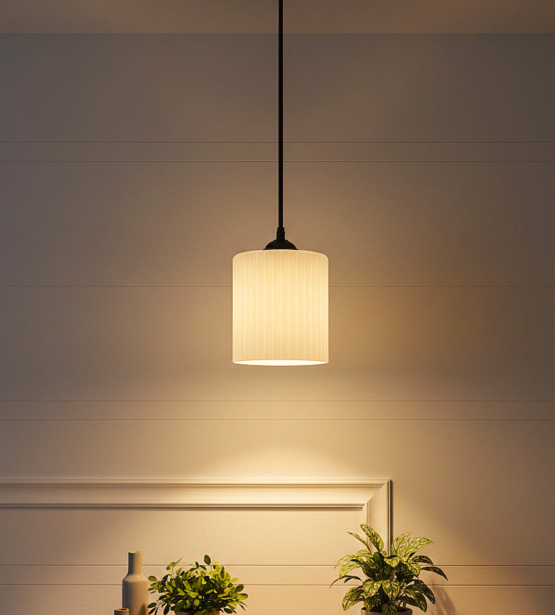 Minimal Frosted Cylinder Pendant Light