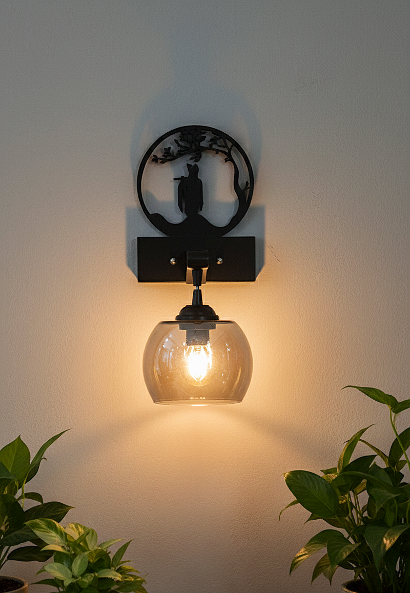 Krishna-Themed Decorative Wall Light