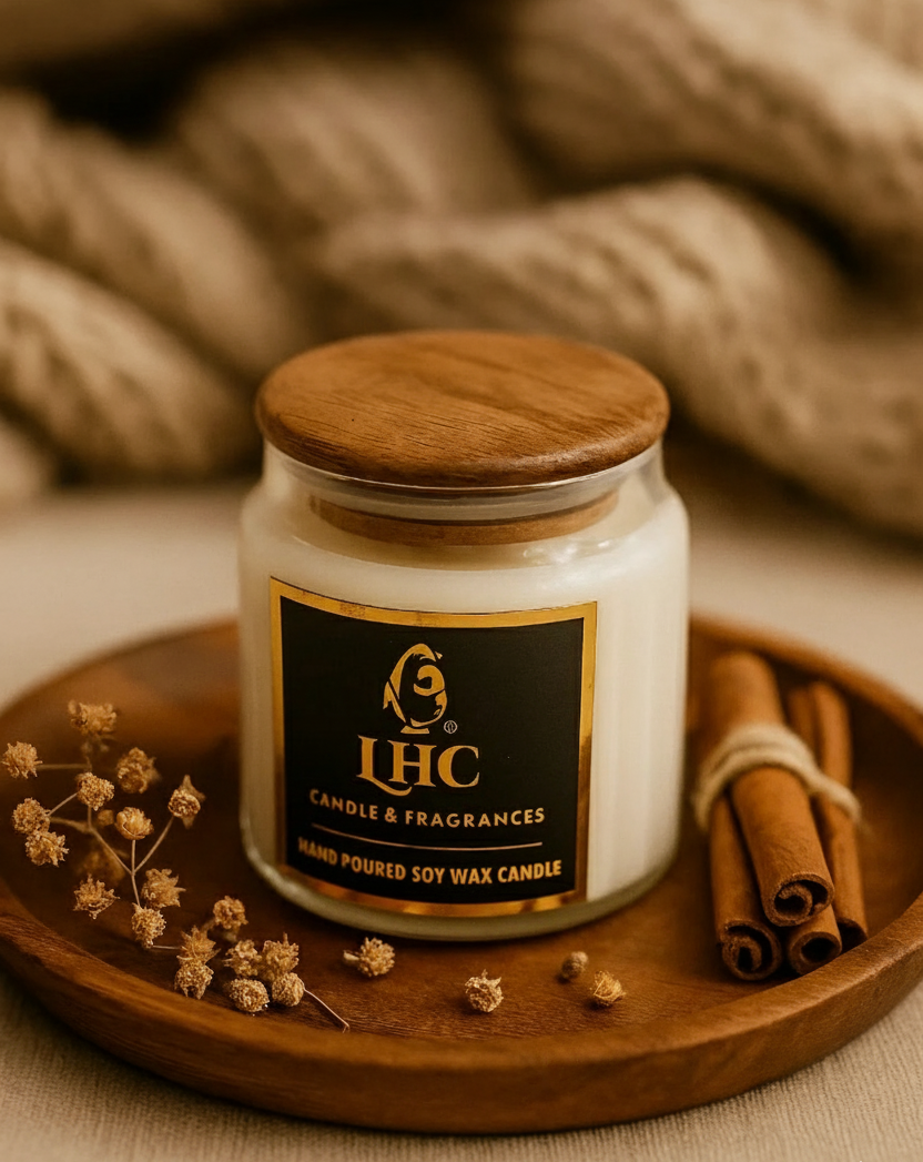 Elegance Soy Wax Scented Candle With Airtight Wooden Lid