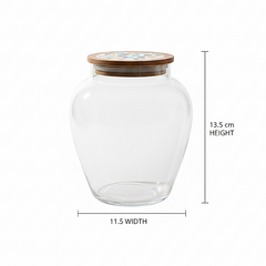 Classic Clear Glass Storage Jars with Wooden Lid – Premium Dry Fruit Containers
