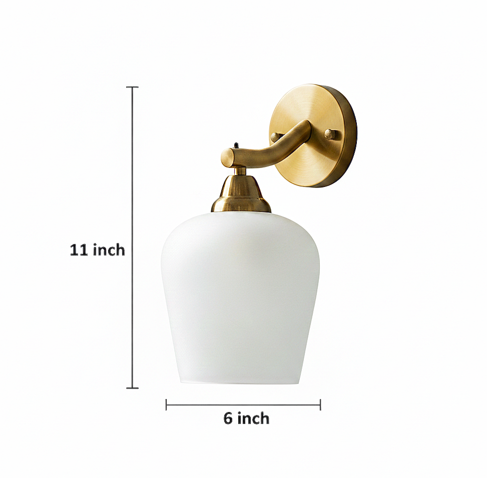Brass Aura Frosted Wall Sconce