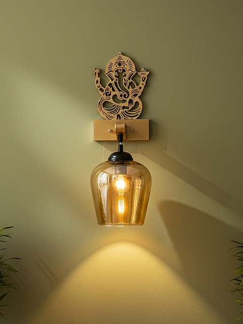 Ganesha-Inspired Decorative Wall Light(Gold)